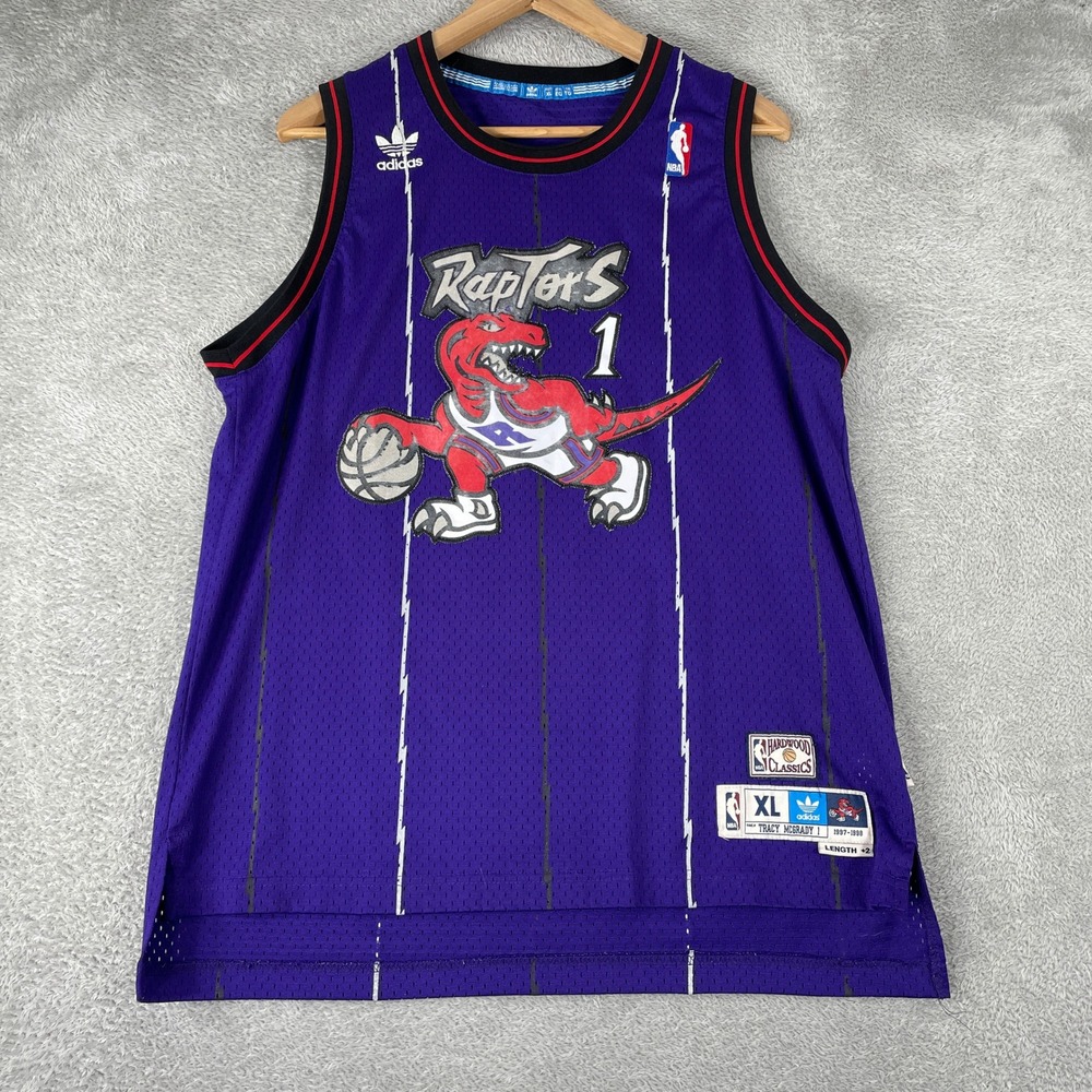 Toronto Raptors Tracy McGrady Jersey Mens XL Purple 1 Hardwood Classics Adidas